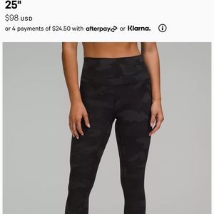 Lululemon size 4 camo sold out!!!